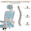 (Blue C) Ergonomic Office Chair With Adjustable Headrest 8