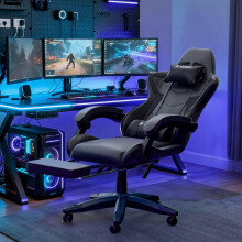 Ergonomic Gaming Chair with Footrest