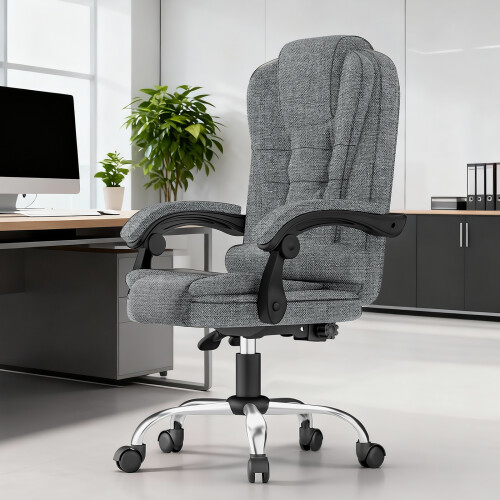 (Grey) High Back Ergonomic Reclining Office Chair