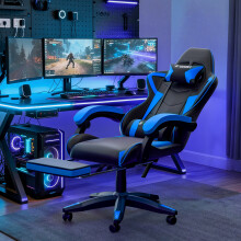 Sedia Gaming Ergonomica con Poggiapiedi