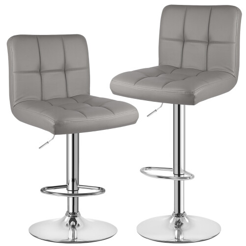 Set de 2 Taburetes de Bar Regulables Giratorios 360