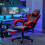 (Black and Red) Ergonomic Gaming Chair with Footrest 1