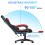 (Black and Red) Ergonomic Gaming Chair with Footrest 5