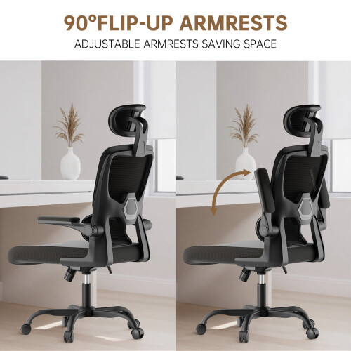 (Black C) Ergonomic Office Chair With Adjustable Headrest 2
