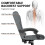 (Grey) High Back Ergonomic Reclining Office Chair 4