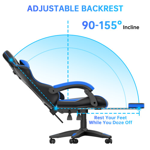 Silla Gaming Ergonómica con Reposapiés 2