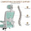 (Green C) Ergonomic Office Chair With Adjustable Headrest 7