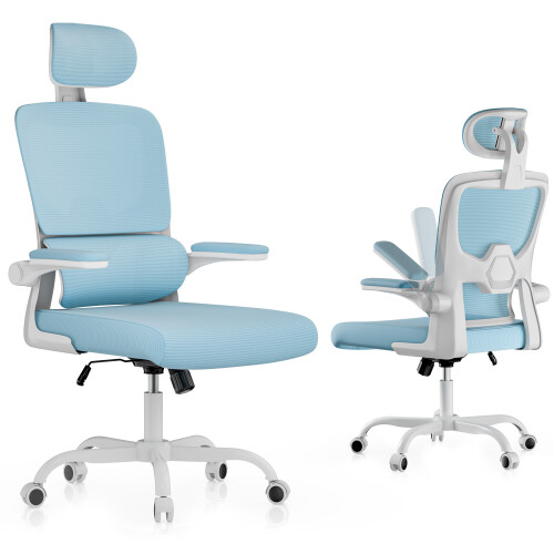(Blue C) Ergonomic Office Chair With Adjustable Headrest 1