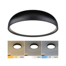 Paulmann 71084 LED ceiling luminaire Selection Bathroom Oka IP44 White Switch 950lm 230V 24W Black matt bathroom luminaire bathroom luminaire