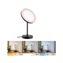 Paulmann 71151 LED makeup mirror Masua IP44 White Switch 55lm 230V 4W Black matt 3x magnification