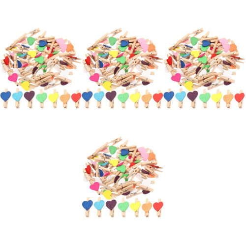 400Pièces Pinces Décoratives Bois Multicolores Pour Photos Mémos 2