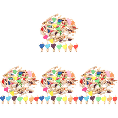 400Pièces Pinces Décoratives Bois Multicolores Pour Photos Mémos 1