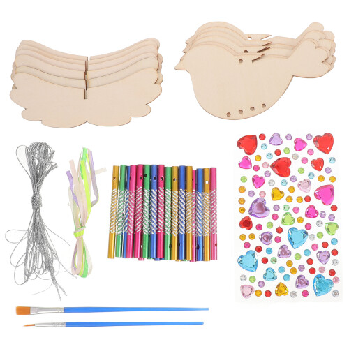 5Ensembles Kit DIY Carillon Vent En Bois Et Acier 2