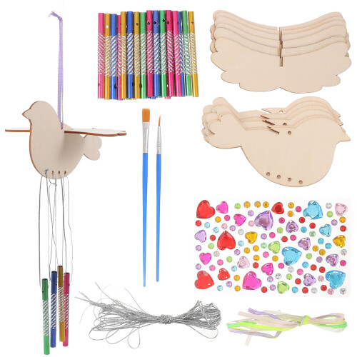 5Ensembles Kit DIY Carillon Vent En Bois Et Acier 1