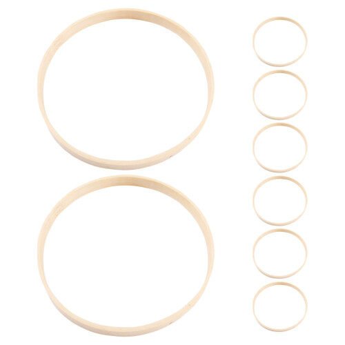 32Pcs Bamboo Hoops Khaki for Macrame Dreamcatcher Wreath DIY Crafts 1