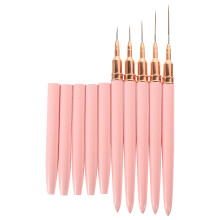 20Pcs Nail Art Line Pens Pink Copper Aluminum Brush for Nail Painting