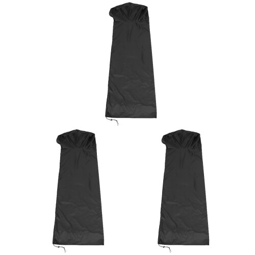 3Sets Compact Foldable Black Patio Heater Covers Waterproof Protector 1