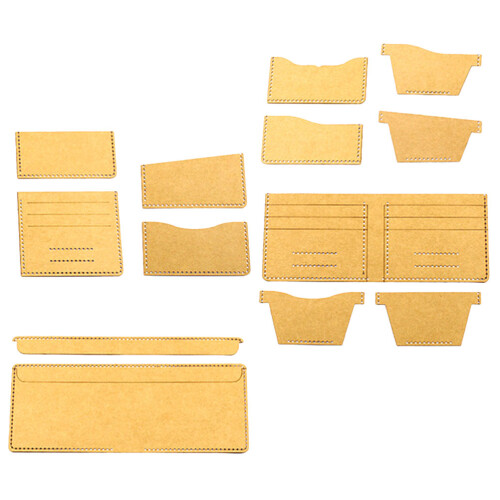3Sets Wallet Template Acrylic DIY Light Brown Sturdy Pattern 1