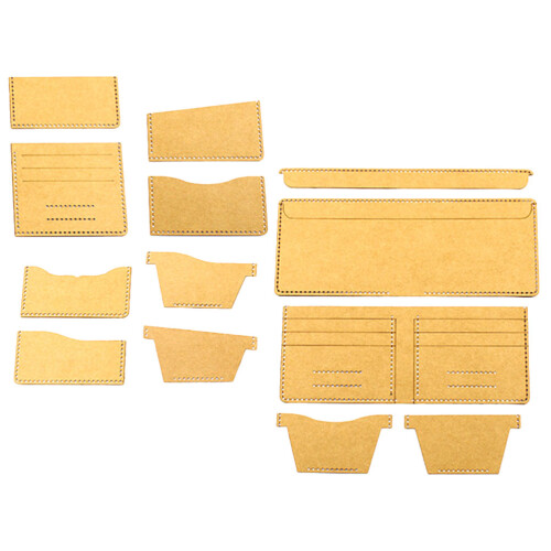 3Sets Wallet Template Acrylic DIY Light Brown Sturdy Pattern 2