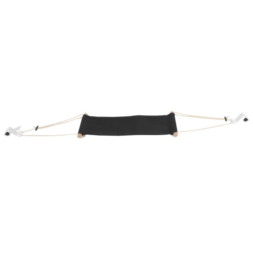 2Sets Black Hanging Foot Hammock Office Desk Polyester Wood Iron