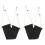 2Sets Black Hanging Foot Hammock Office Desk Polyester Wood Iron 4