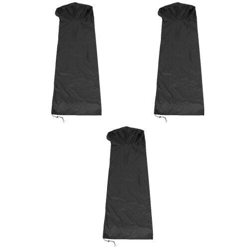 3Sets Compact Foldable Black Patio Heater Covers Waterproof Protector 2