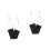2Sets Black Hanging Foot Hammock Office Desk Polyester Wood Iron 6