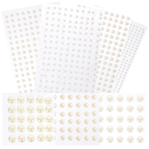 28Sheets Decorative Pearl Stickers Self Adhesive for Crafts Nails Face