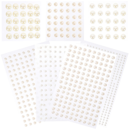 28Sheets Decorative Pearl Stickers Self Adhesive for Crafts Nails Face 2