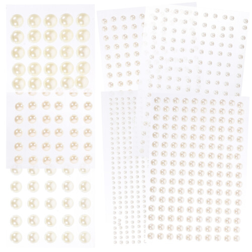 28Sheets Decorative Pearl Stickers Self Adhesive for Crafts Nails Face 1