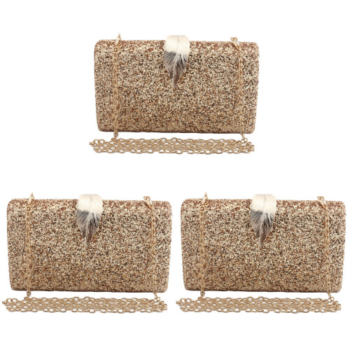 3St Chic Gouden Clutch Bag Met Medium Capaciteit Dames 1