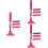 3Pcs Retractable Pink Car Window Cleaner Rearview Mirror Tool 8