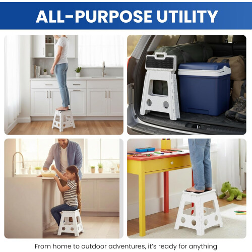 15 Inch Foldable Step Stool Strong Plastic 150kg 2