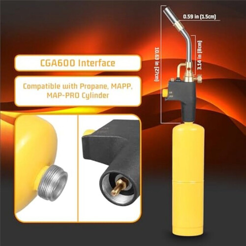High Intensity Soldering Torch ,Portable Trigger Start MAPP Torch ,Welding Torch for MAP Pro MAPP Propane Tank 2