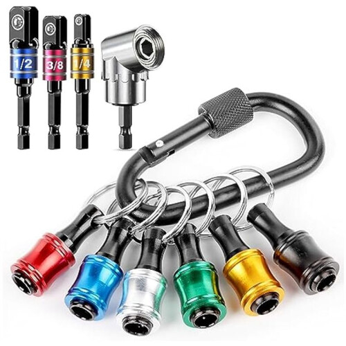 Gadgets de Chaveiro com Suporte de Broca Hexagonal 1/4, 3 Unidades 1/4 Polegada 3/8 Polegadas 1/2 Polegadas Adaptador de Soquete de Broca + AcessóRio