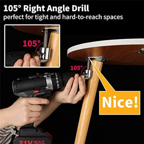 1/4 Hex-Shank Bit Holder Keychain Gadgets,3Pc 1/4In 3/8In 1/2In Drill Socket Adapter+105 Right Angle Drill Attachment