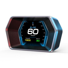 Car Heads Display, Car Obd2 Gauge Display, Gps Speedometer with Vehicle Speed, Rpm, Fuel Consumption Voltage