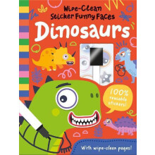 WipeClean Sticker Funny Faces Dinosaurs by Rob Abbott Hardcover Book