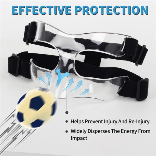 Nose Guard for Broken Nose, Adjustable Face Guard Sports Training Face Mask Nose Protector with Padding 2