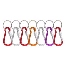7 Pcs 5# Screw Lock Multicolor Aluminum Carabiner Hook w Keyring