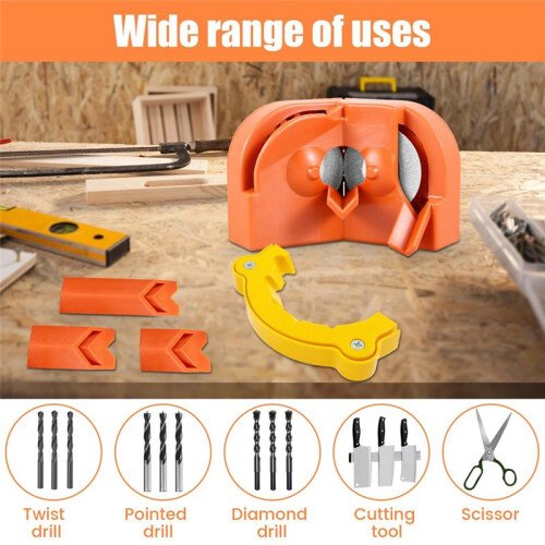 Drill Bit Sharpener for All Bits(5/64-5/8 Inch ), Multipurpose Drill Bit Grinding Tool Attachment with Grinding Wheels 1