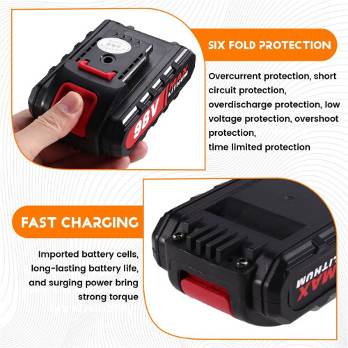 Universal 98VF 21V Rechargeable Screwdriver Lithium Battery Enhanced Battery Screwdriver Tools Replacement Battery A 1