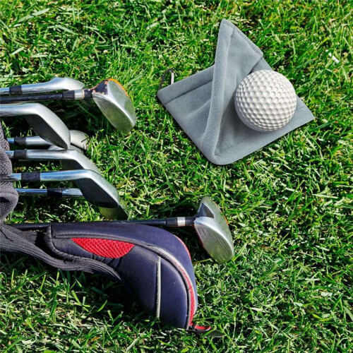 Toalha de Bola de Golfe com Clipes 5,5 X 5,5 Polegadas Toalha de Golfe Premium Microfibra Acessórios para Limpeza de Bolas de Golfe Azul 2