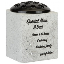 Memorial Grave Flower Pot Vase Special Mum & Dad Resin Graveside Tribute