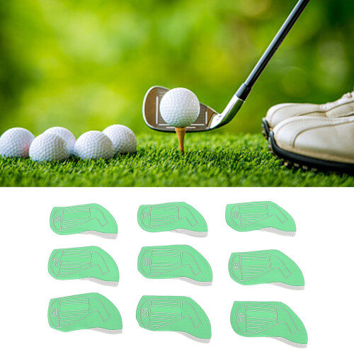 Set da 9 copri teste per ferri da golf in tessuto verde 2