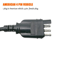 VS Naar EU Trailer Light Converter voor Amerikaanse Auto'S 4-Pins Platte Stekkerdoos Naar Europese Trailer 13-Pins Ronde Stekker