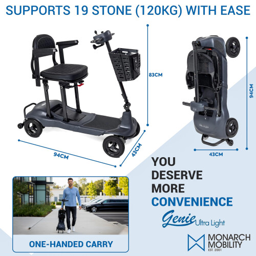 Genie Ultralight Black By Monarch Mobility 12kg 2