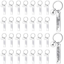 30 Stuks Graveerbare Metalen Sleutelhanger Blanks Metalen Stempelen 'S voor Het Graveren van Roestvrijstalen  Sleutelhangertags