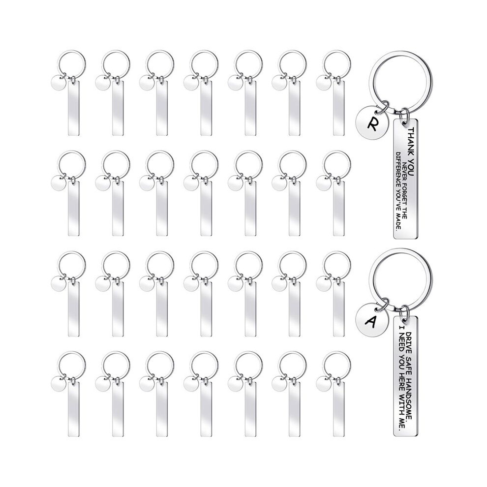 30 Pcs Engravable Metal Keychain Blanks Metal Stamping Blanks For Engraving Stainless Steel Blank Key Ring Tags 4711672635983