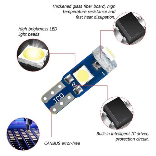 20Pcs T5 LED Lights for Car Dashboard Panel Gauge Indicator, 3030-3SMD Light Replacement with Twist Lock Socket - Green 2
